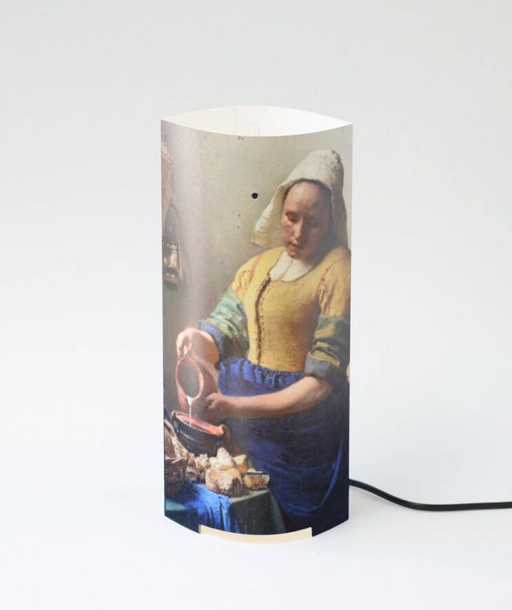 Packlamp Tafellamp groot Het melkmeisje Vermeer 36 cm hoog ø15cm Inclusief Led lamp