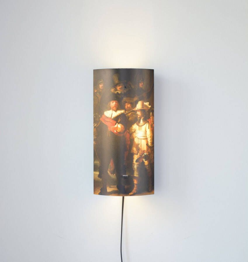 Packlamp Wandlamp De Nachtwacht Rembrandt 29 cm hoog ø12cm Inclusief Led lamp