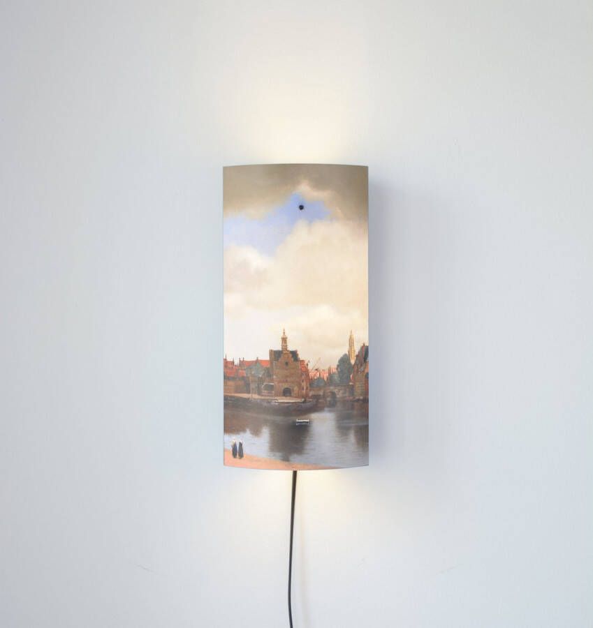Packlamp Wandlamp Gezicht op Delft Vermeer 29 cm hoog ø12cm Inclusief Led lamp