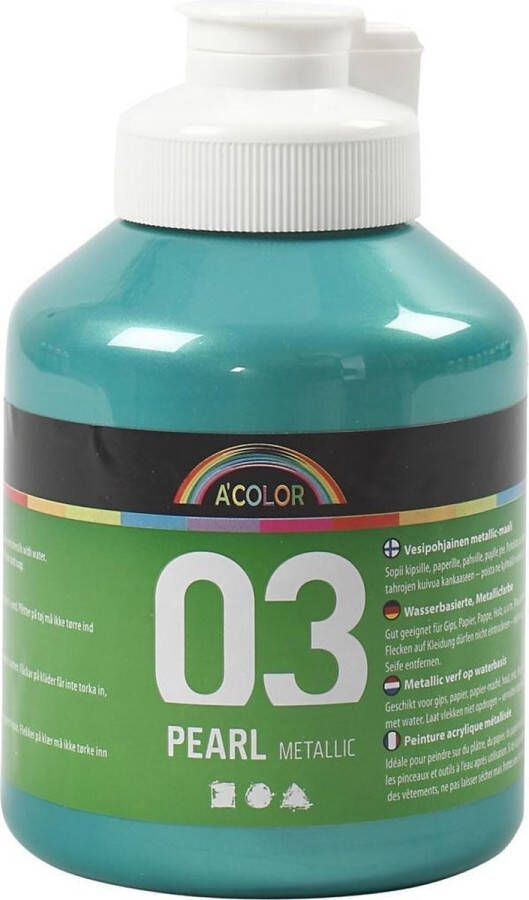PacklinQ A-Color acrylverf. groen. afm 03. metallic. 500 ml 1 fles