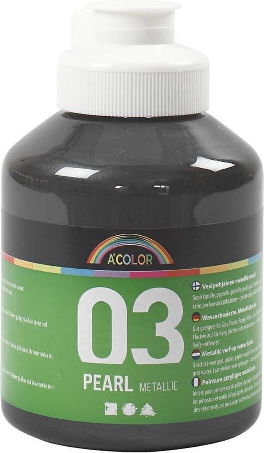 PacklinQ A-Color acrylverf. zwart. afm 03. metallic. 500 ml 1 fles