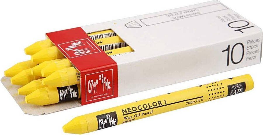 PacklinQ CARAN D ACHE Neocolor I L: 10 cm dikte 8 mm yellow (010) 10stuk 1 doos