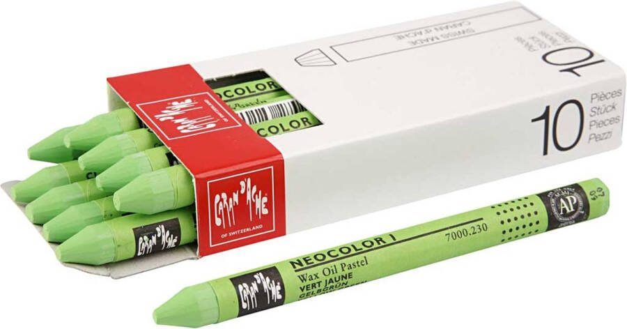 PacklinQ CARAN D ACHE Neocolor I L: 10 cm dikte 8 mm yellow green (230) 10stuk 1 doos