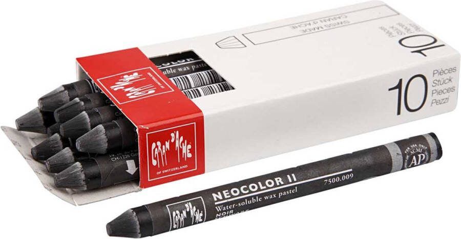 PacklinQ CARAN D ACHE Neocolor II L: 10 cm black (009) 10stuk 1 doos