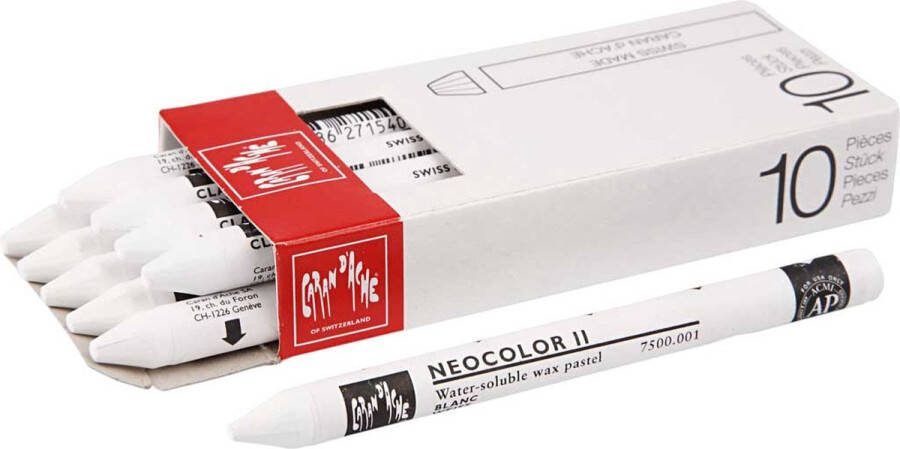 PacklinQ CARAN D ACHE Neocolor II L: 10 cm white (001) 10stuk 1 doos
