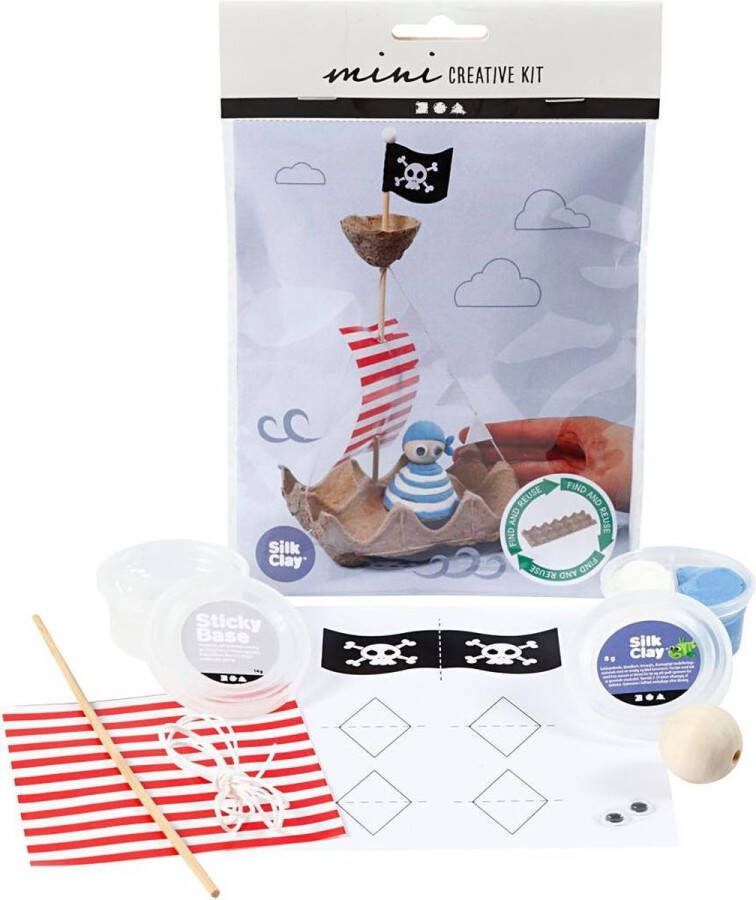 PacklinQ Creative mini kit Eierdoos piratenschip 1doos 1 doos