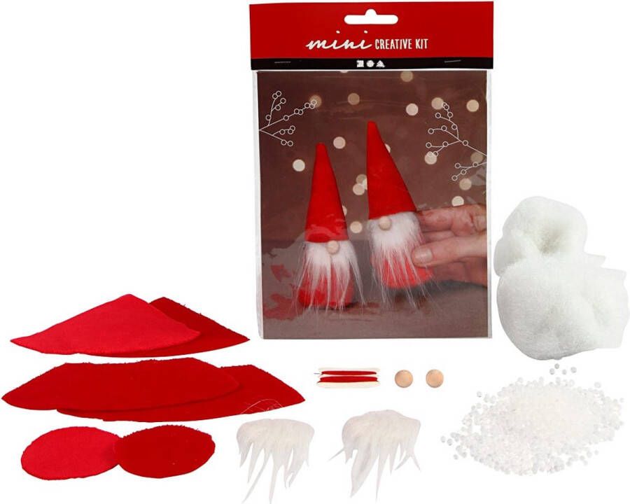 PacklinQ Creative mini kit kerstkabouter H: 12 cm rood 1 doos