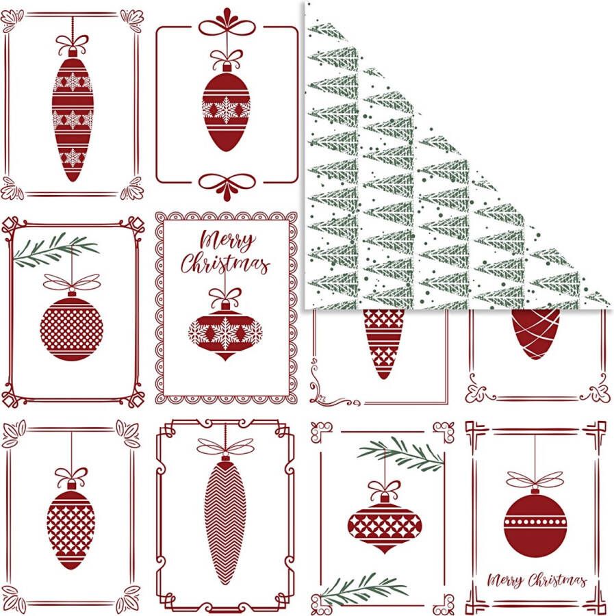PacklinQ Design papier kerstballen en kerstbomen 30 5x30 5 cm 180 gr 5 vel 1 doos