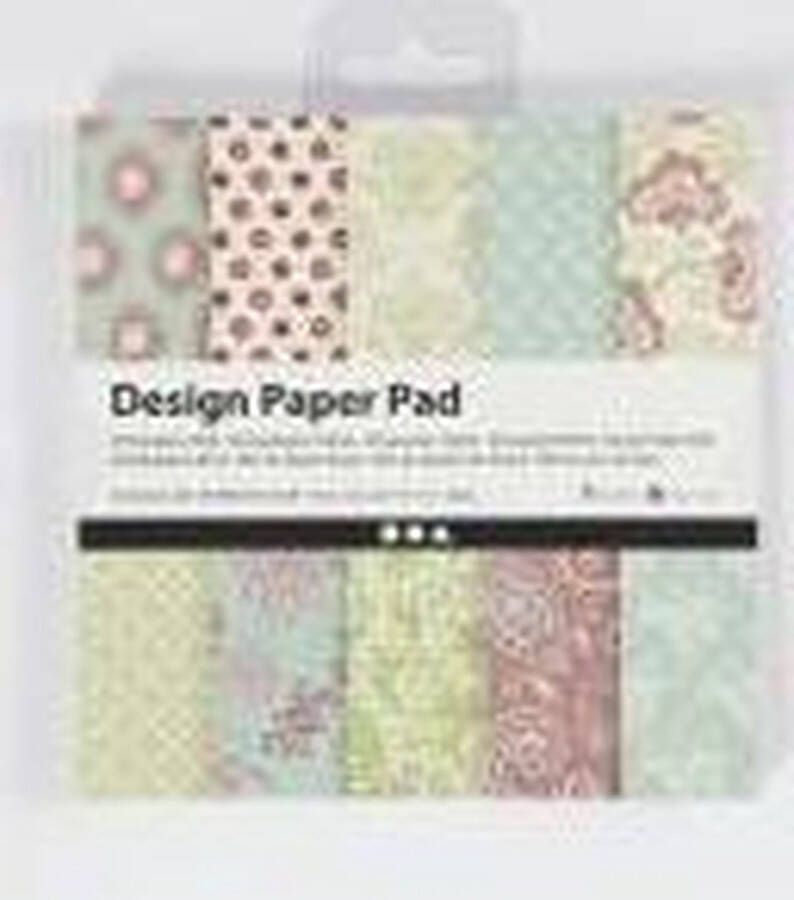 PacklinQ Design papierblok 15 2x15 2 cm 120 gr mint groen paars 50 vel 1 doos