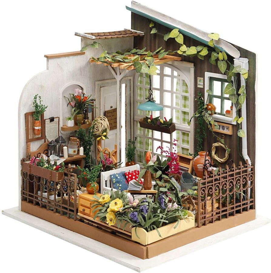 PacklinQ DIY Miniatuur kamer. Tuin. H: 21 cm. B: 19.5 cm. 1 stuk