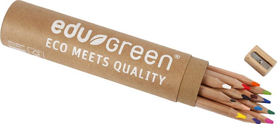 PacklinQ Edugreen Jumbo kleurpotloden. diverse kleuren. vulling 5 mm. 13 stuk 1 doos