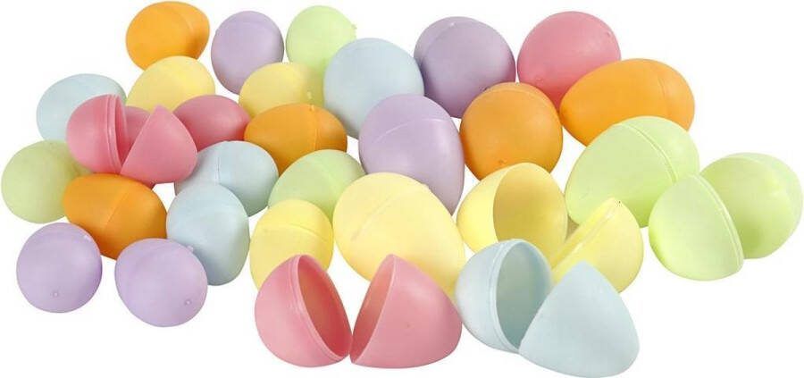 PacklinQ Eieren H: 4 5+6 cm d 3+4 cm pastelkleuren 720 stuk 1 doos