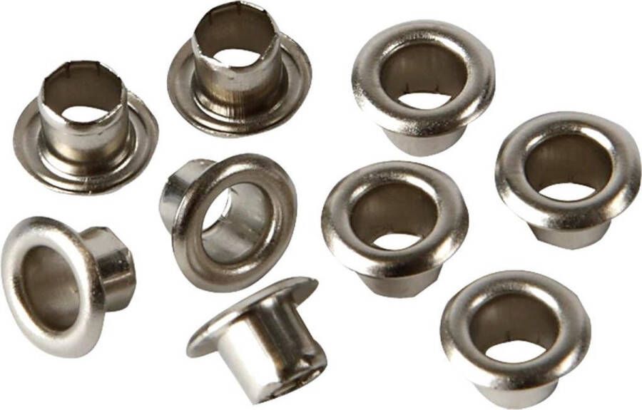 PacklinQ Eyelets H: 4 5 mm d 7 5 mm gatgrootte 4 mm zilver 100 stuk 1 doos