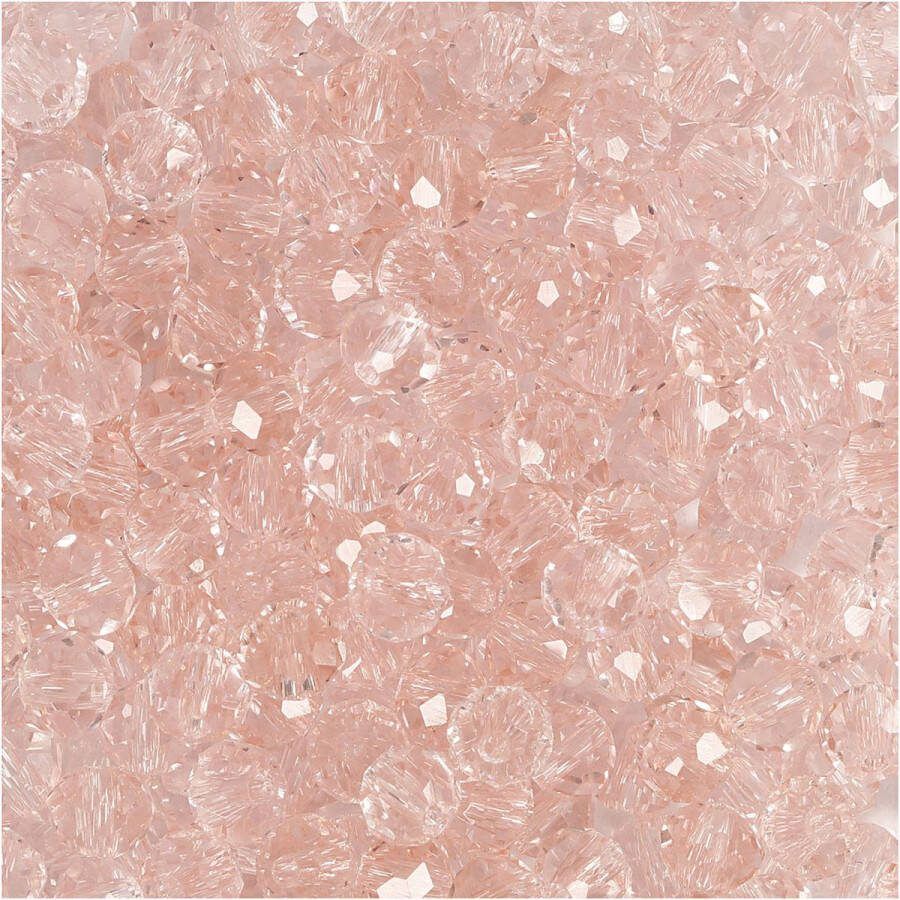 PacklinQ Facet kralen. afm 3x4 mm. gatgrootte 0.8 mm. roze. 100 stuk 1 doos