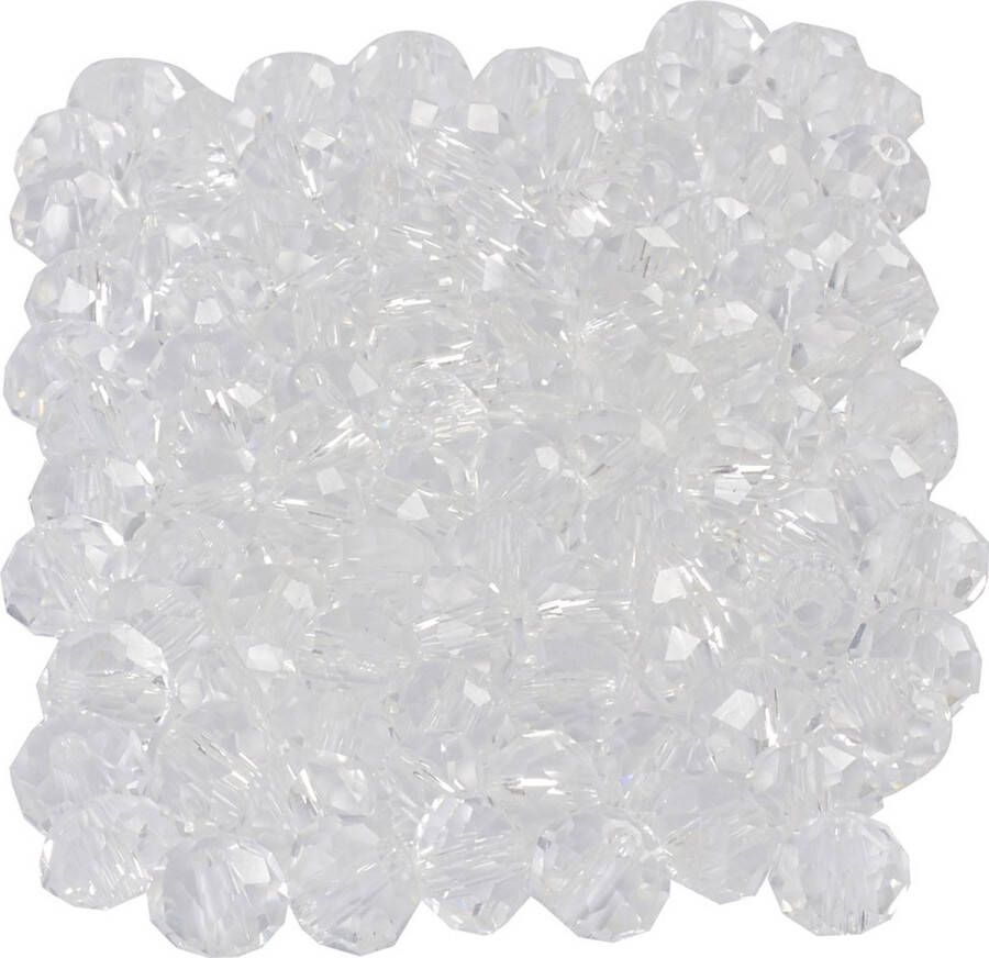 PacklinQ Facet kralen afm 5x6 mm gatgrootte 1 mm kristal 100 stuk 1 doos