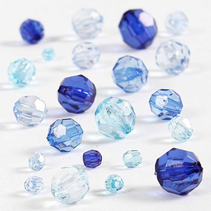 PacklinQ Facetkralen Mix afm 4-12 mm gatgrootte 1-2 5 mm blauw harmonie 45 gr 1 doos