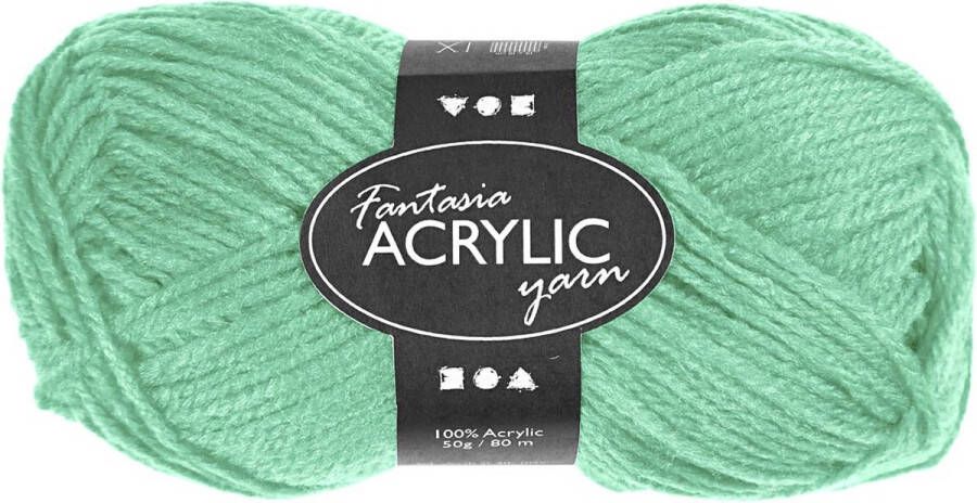 PacklinQ Fantasia acrylgaren. mint groen. L: 80 m. 50 gr 1 bol