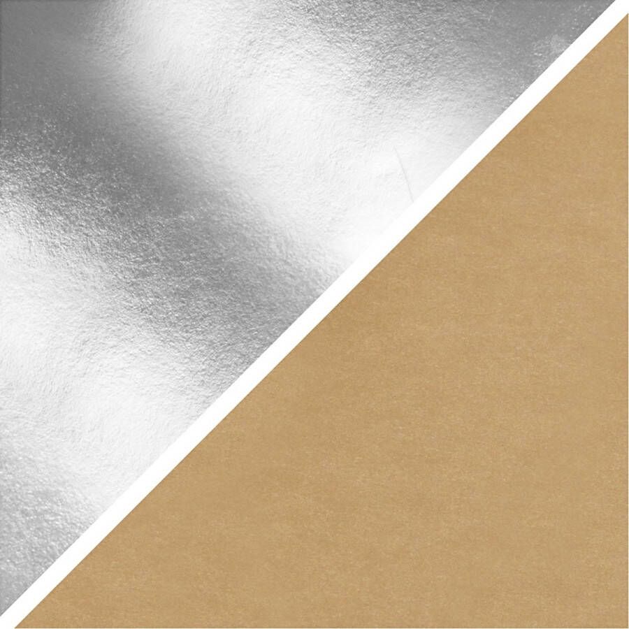 PacklinQ Faux Leather Papier b: 49 cm dikte 0 55 mm zilver 1m [HOB-498947]