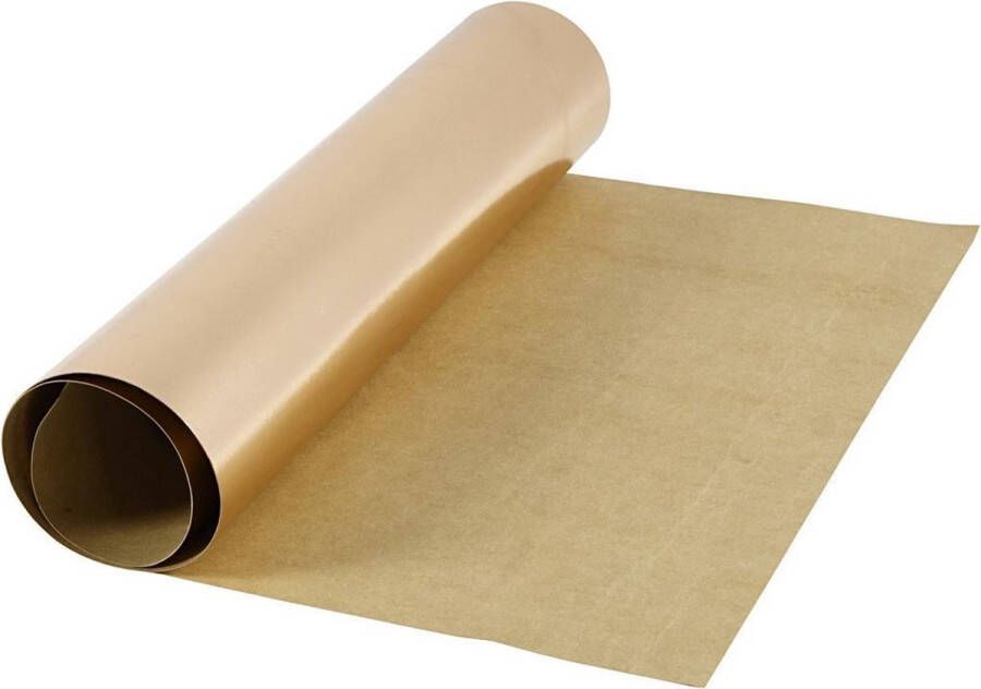 PacklinQ Faux Leather Papier. B: 49 cm. unikleurig.met folie. 350 gr. roze goud. 1 m 1 rol