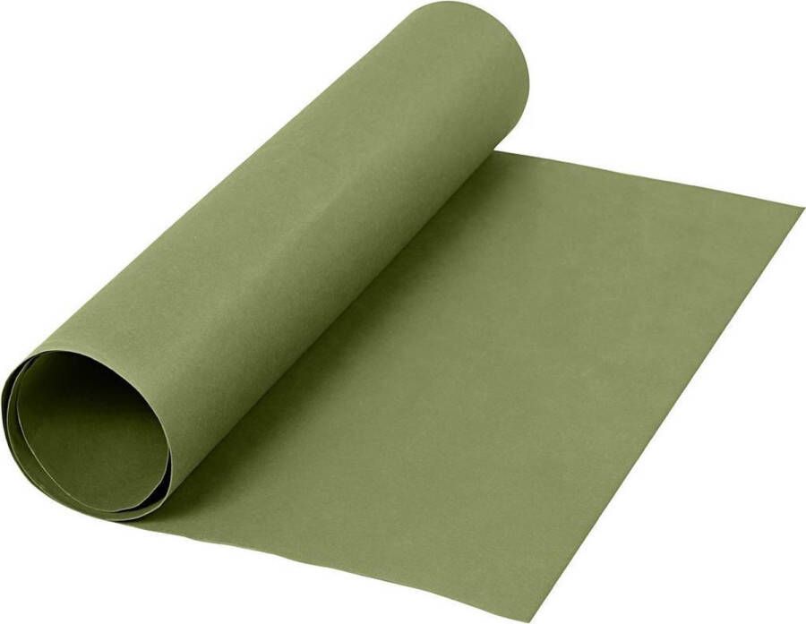 PacklinQ Faux Leather Papier. groen. B: 50 cm. unikleurig. 350 gr. 1 m 1 rol