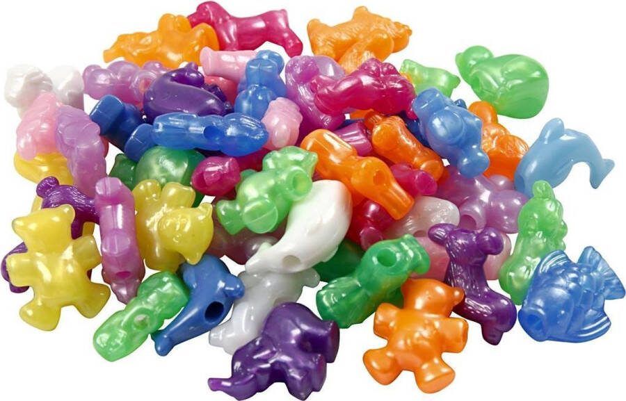 PacklinQ Figuur kralen. parelmoer kleuren. afm 25 mm. gatgrootte 4 mm. 700 ml 1 Doosje