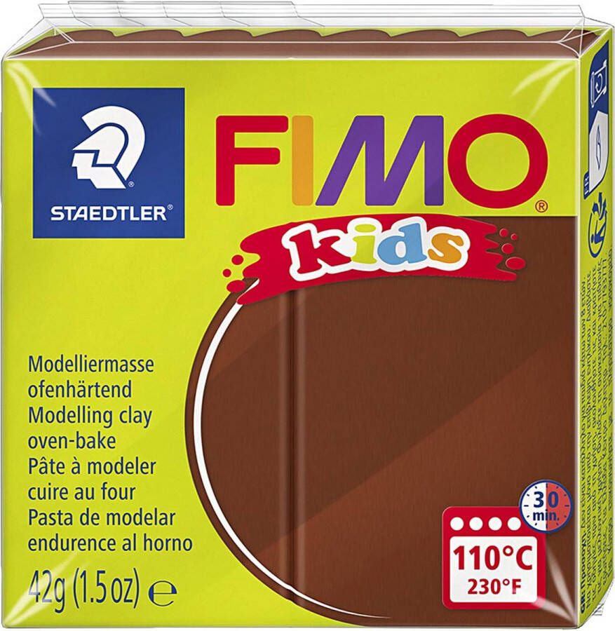 PacklinQ FIMO Kids boetseerklei bruin 42gr