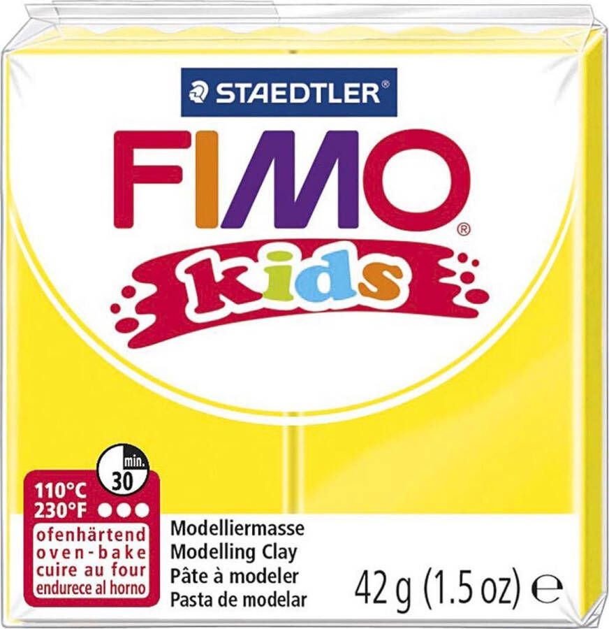 PacklinQ FIMO Kids boetseerklei. geel. 42 gr 1 doos