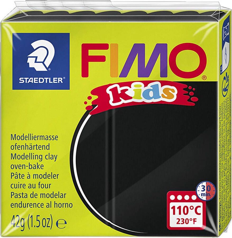 PacklinQ FIMO Kids boetseerklei. zwart. 42 gr 1 doos