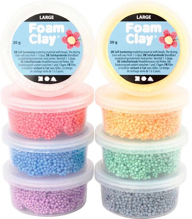 PacklinQ Foam Clay Large. kleuren. 8x20 gr 1 doos