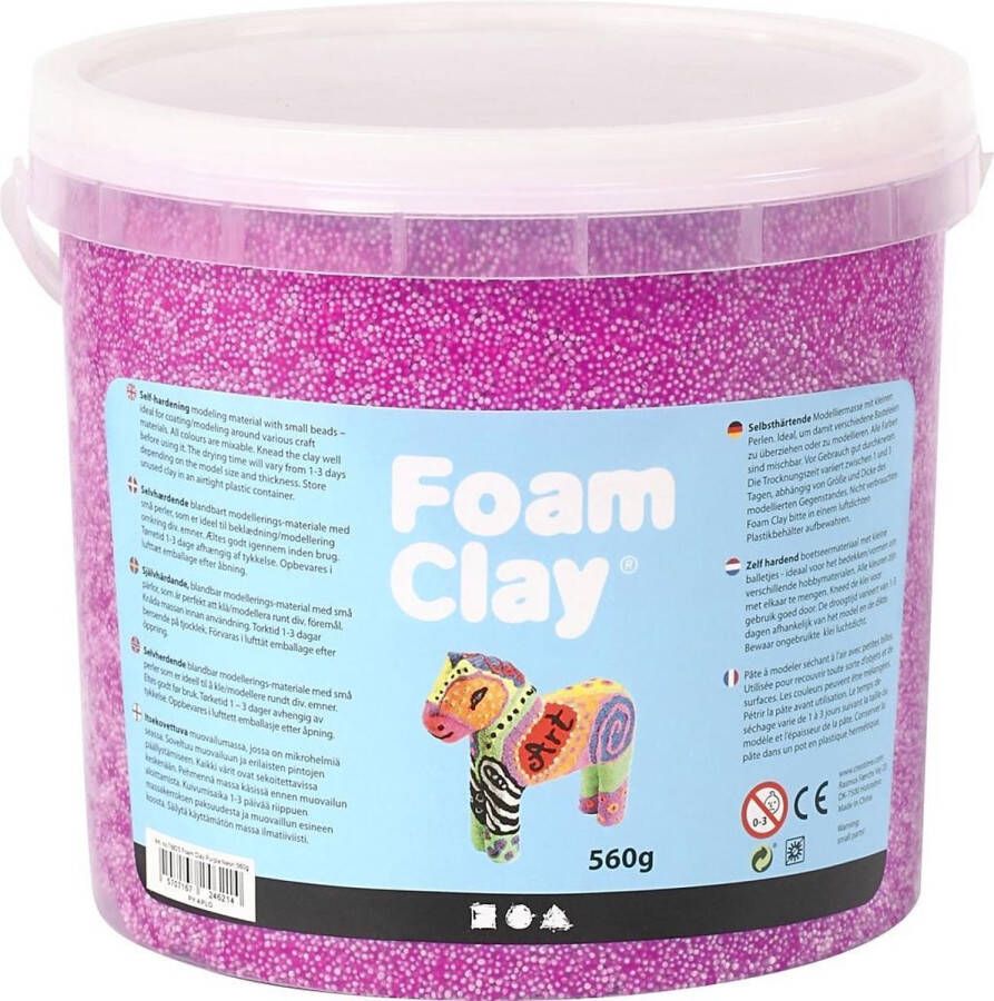 PacklinQ Foam Clay . neon paars. 560 gr 1 emmer