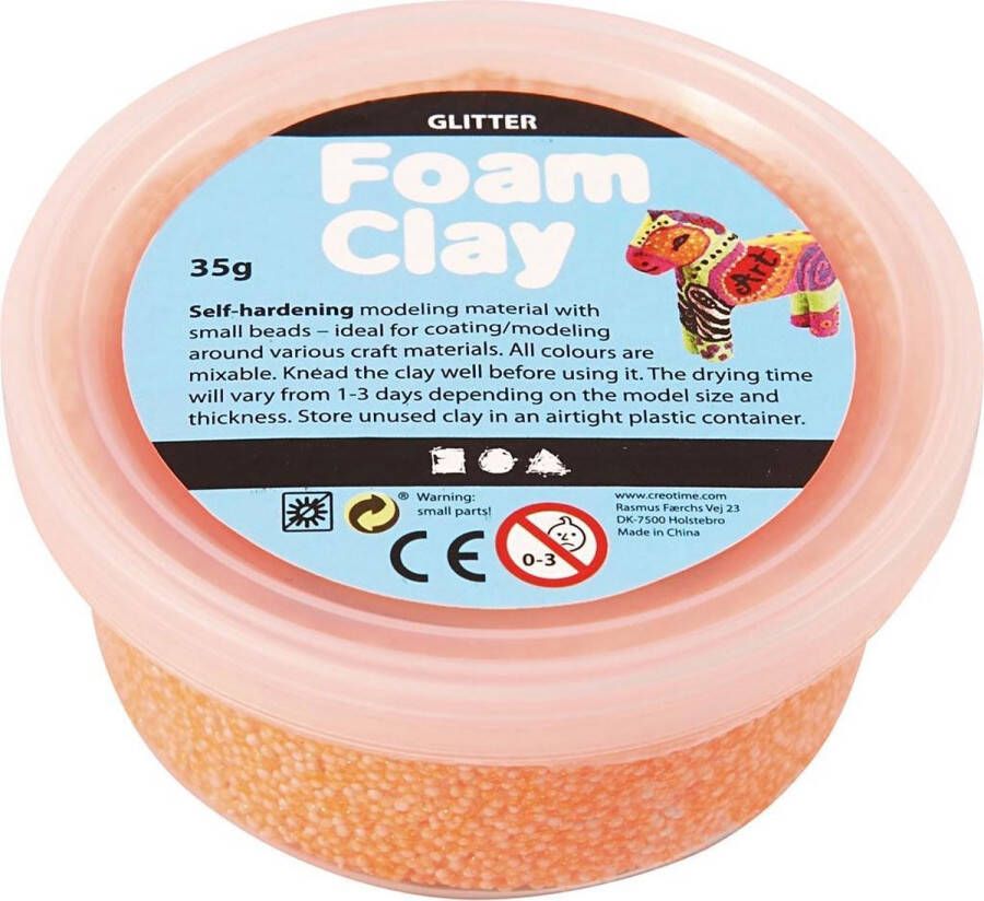 PacklinQ Foam Clay oranje glitter 35gr