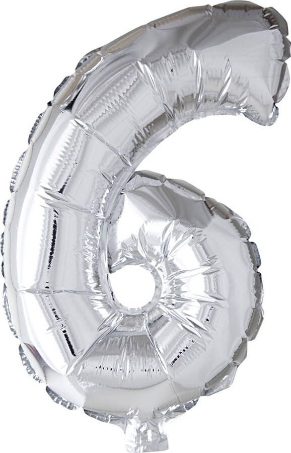 PacklinQ Folieballon . zilver. 6. H: 41 cm. 1 stuk