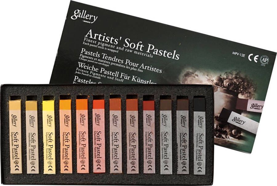 PacklinQ Gallery Soft Pastel Set dikte 10 mm l: 6 5 cm bruin bruintonen 12stuks