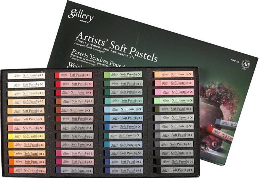 PacklinQ Gallery Soft Pastel Set dikte 10 mm l: 6 5 cm diverse kleuren 48stuks