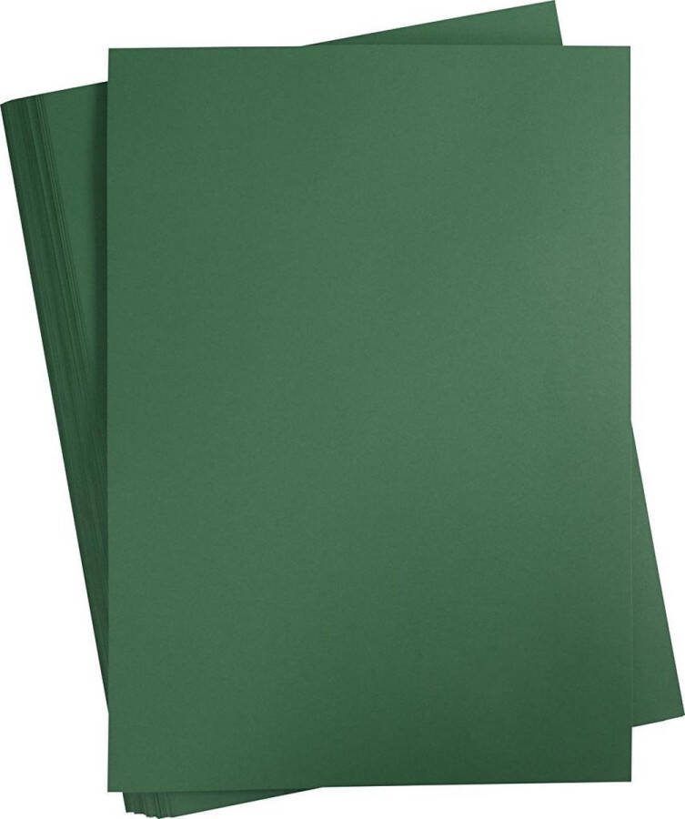 PacklinQ Gekleurd Karton A2 420x594 mm 180 gr donkergroen 100 vel 1 doos Knutselpapier Knutselkarton