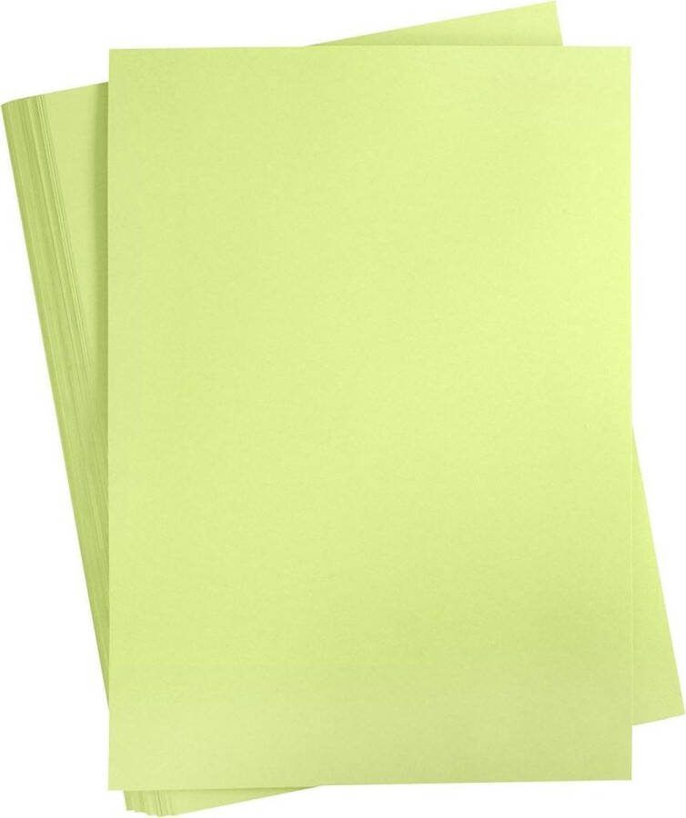 PacklinQ Gekleurd Karton A2 420x594 mm 180 gr lichtgroen 100 vel 1 doos Knutselpapier Knutselkarton