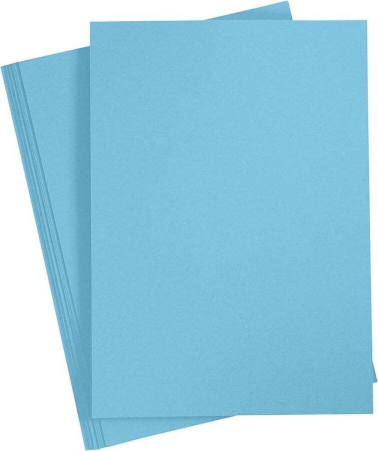 PacklinQ Gekleurd Karton A4 210x297 mm 180 gr turquoiseblauw 20 vel 1 doos Knutselpapier Knutselkarton
