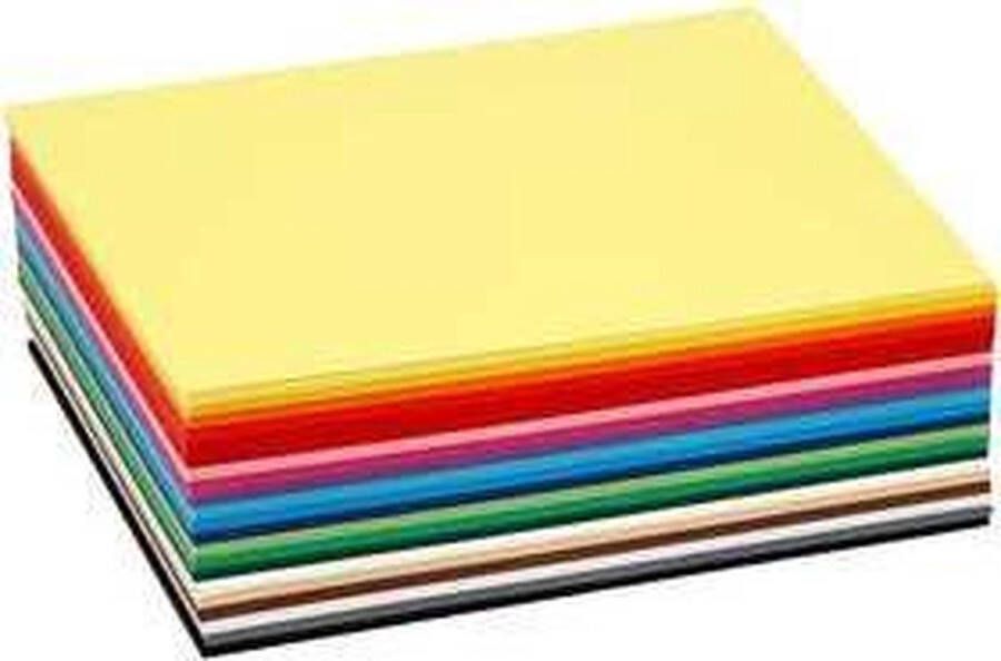 PacklinQ Gekleurd karton A6 105x148 mm 180 gr kleuren 120 div vellen 1 doos Knutselpapier Knutselkarton