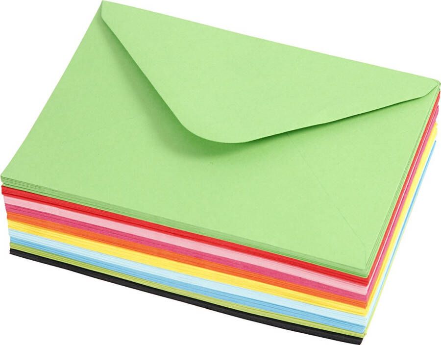 PacklinQ Gekleurde Enveloppen afmeting envelop 11 5x16 cm 80 gr kleuren 10x10 stuk 1 doos
