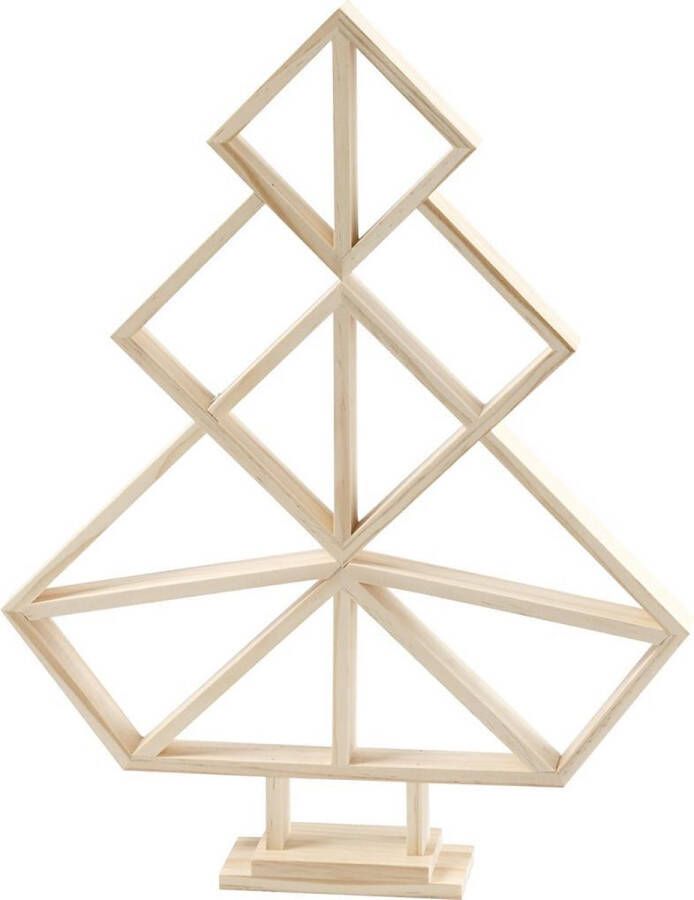 PacklinQ Geometrische kerstboom van hout. H: 40 cm. B: 31 cm. 1 stuk