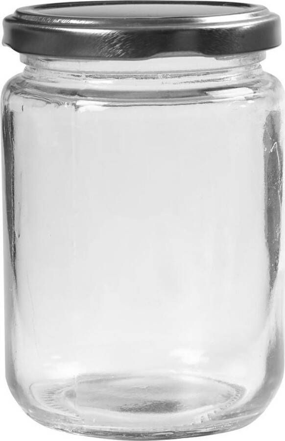PacklinQ Glazen pot. transparant. H: 11 cm. d 7.5 cm. 370 ml. 6 stuk 1 karton