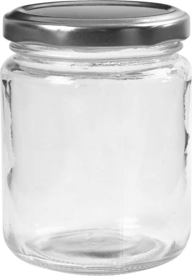 PacklinQ Glazen pot. transparant. H: 9.1 cm. d 6.8 cm. 240 ml. 12 stuk 1 karton
