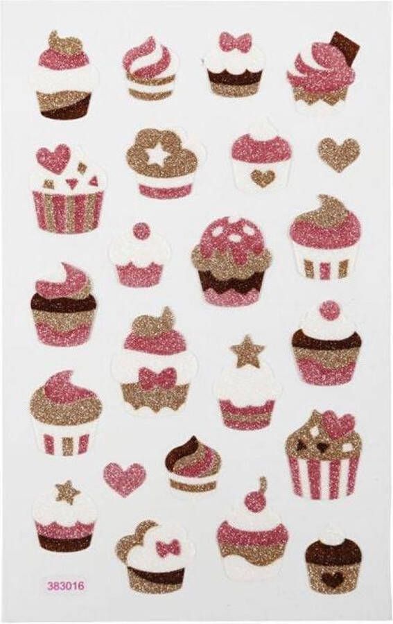 PacklinQ Glitter stickers. cupcakes. 10x16 cm. 1 vel