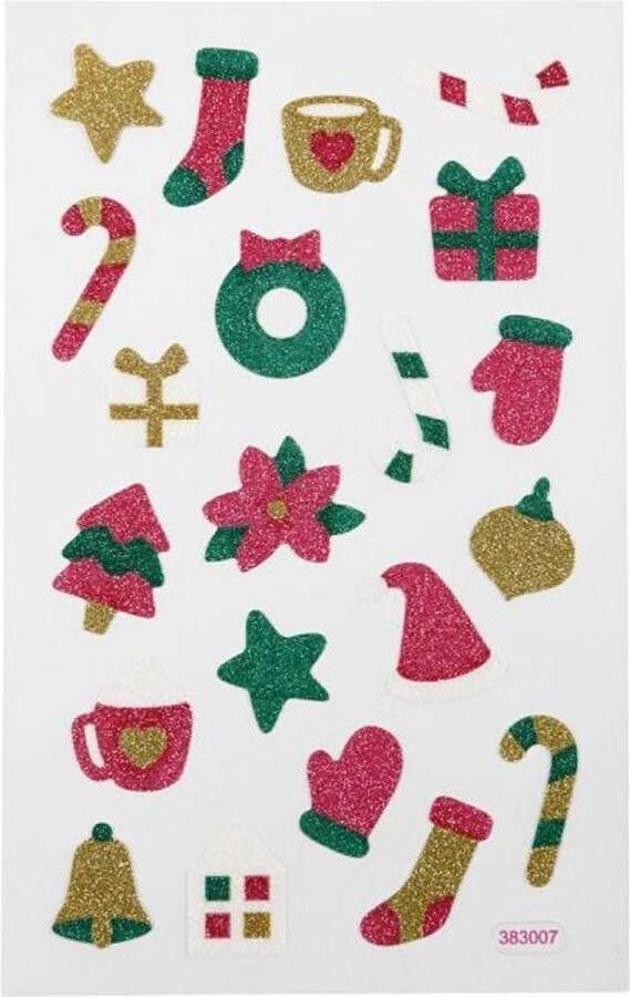 PacklinQ Glitter stickers. Kerst. 10x16 cm. 1 vel