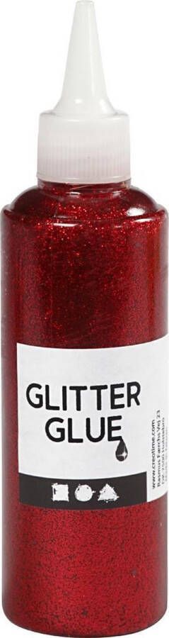PacklinQ Glitterlijm. rood. 118 ml 1 fles
