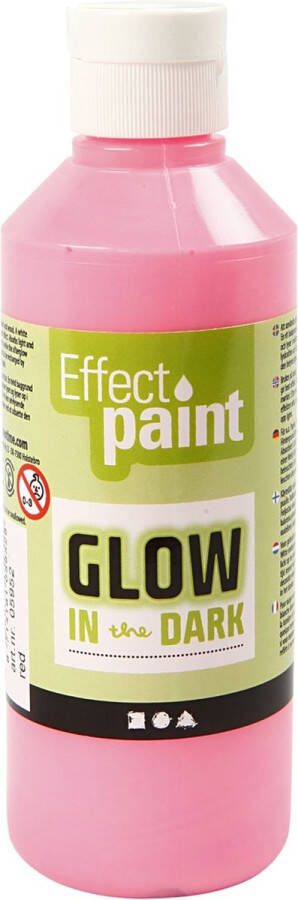 PacklinQ Glow in the dark. fluorescerende lichtrood. 250 ml 1 fles
