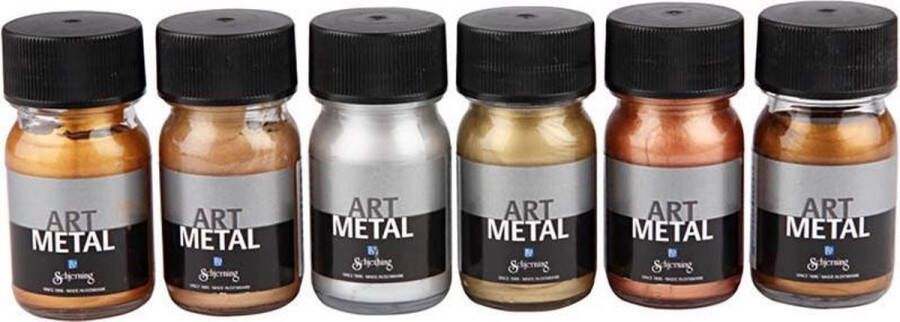 PacklinQ Hobbyverf metallic. metallic kleuren. 6x30 ml 1 doos