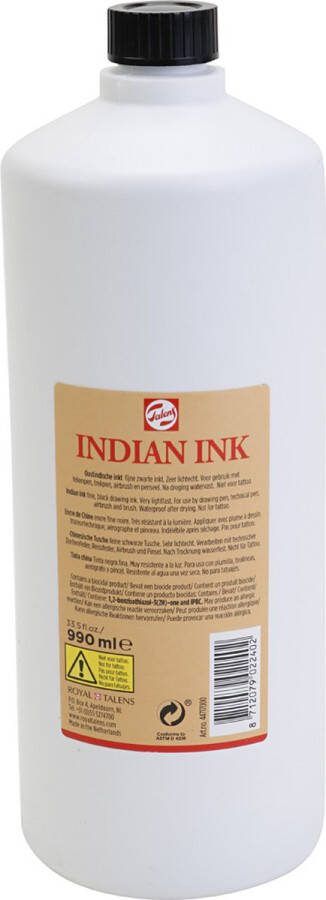 PacklinQ Inkt. zwart. 1000 ml 1 fles