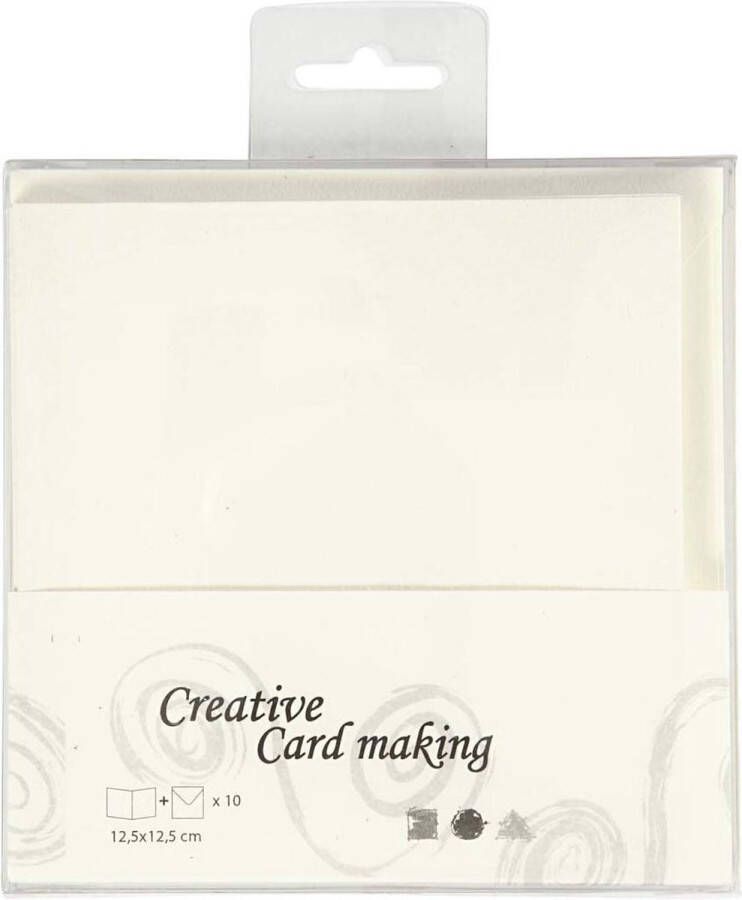 PacklinQ Kaarten & Enveloppen off-white afmeting kaart 12 5x12 5 cm afmeting envelop 13 5x13 5 cm 10 set 1 doos