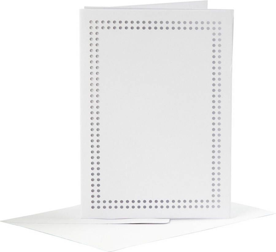 PacklinQ Kaarten om te borduren. wit. afmeting kaart 10.5x15 cm. afmeting envelop 11.5x16.5 cm. 6 set 1 doos